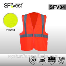 Reflective Safety Vest with polyester tricot and high quality reflective tape conform to EN ISO 20471